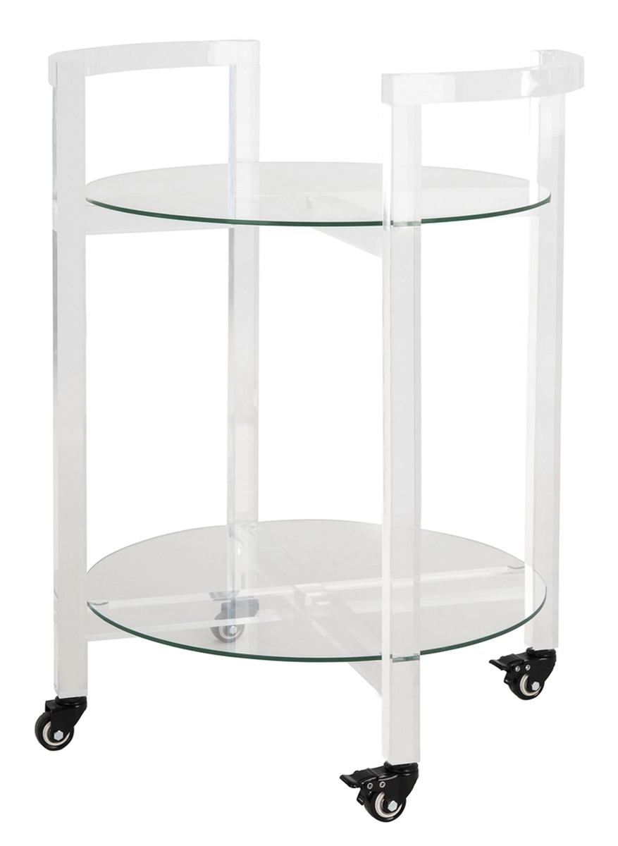 Jules 2 Tier Acrylic Bar Cart - Clear - Image 7