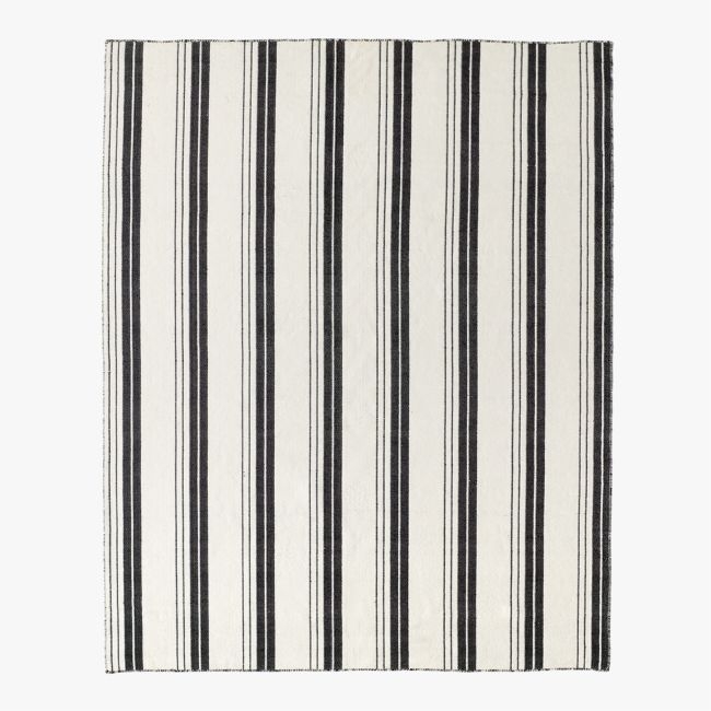 Calyx Black and White Reversible Indoor/Outdoor Performance Area Rug 5'x8' - Image 0