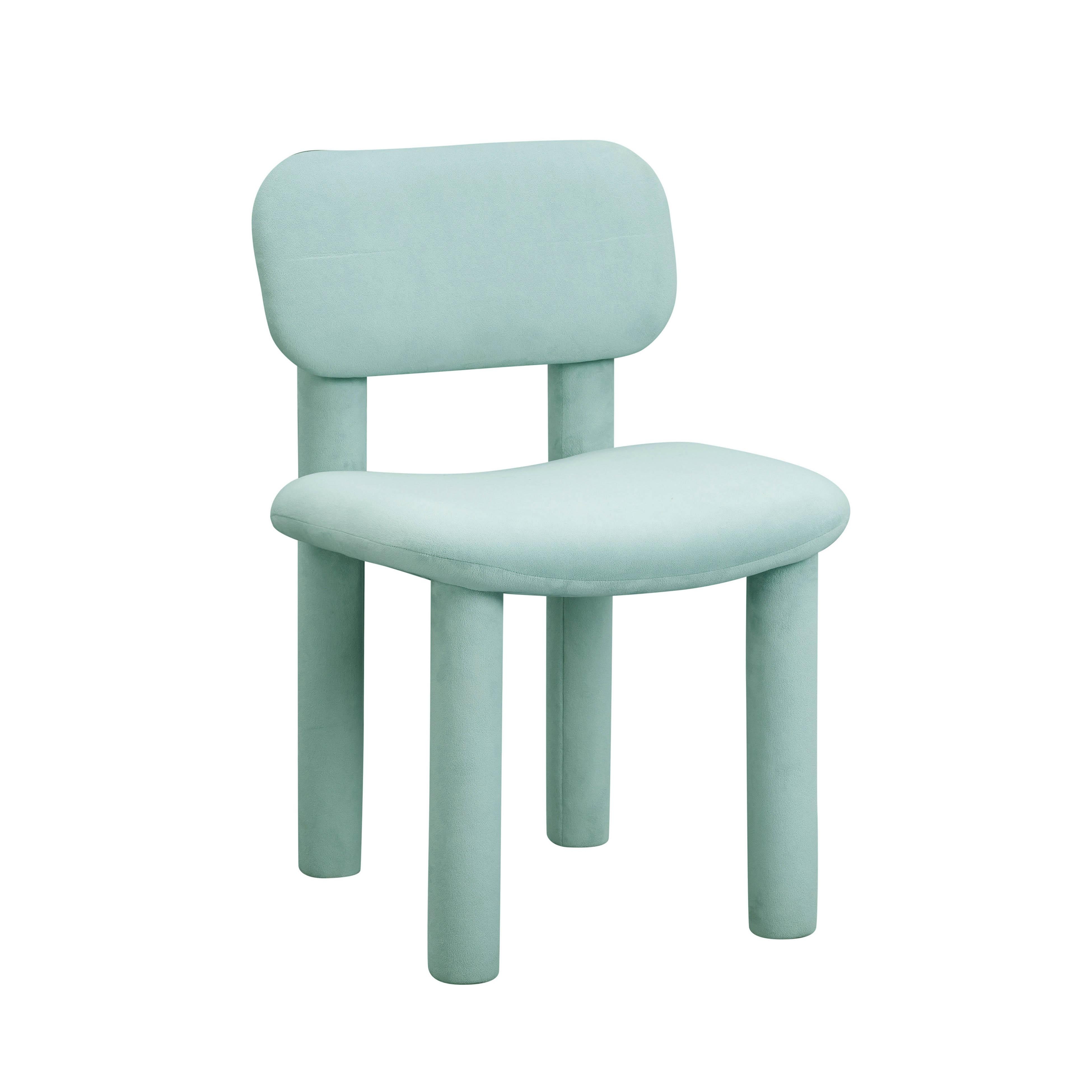 Elise Pale Blue Performance Velvet Dining Chair - Image 0
