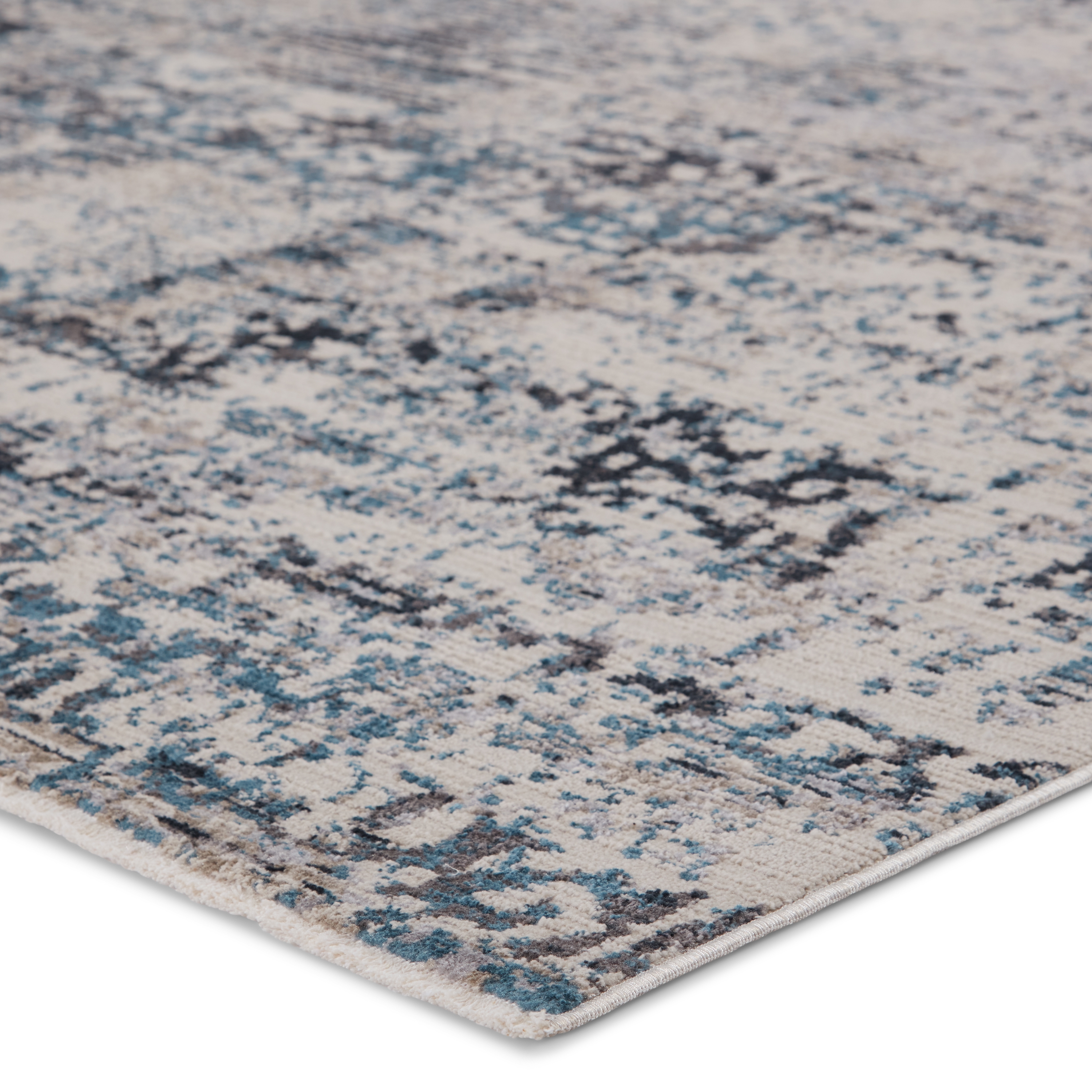 Vibe by Halston Abstract Gray/ Blue Area Rug (7'10"X10'10") - Image 1