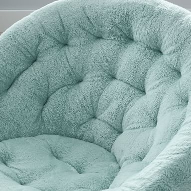 Recycled Cozy Sherpa Hang-A-Round Chair, Turquoise - Image 1