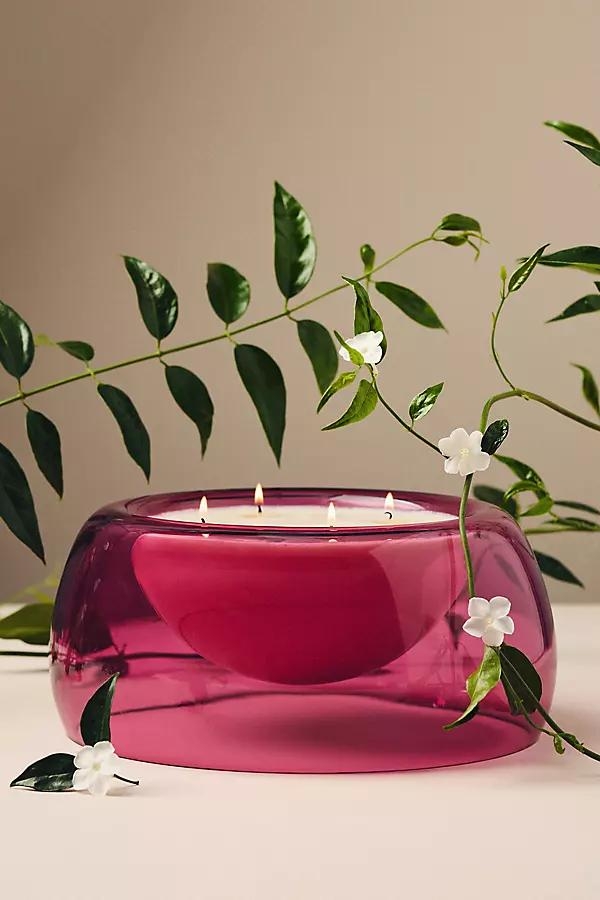 Handblown Floral Jasmine Glass Candle - Image 0