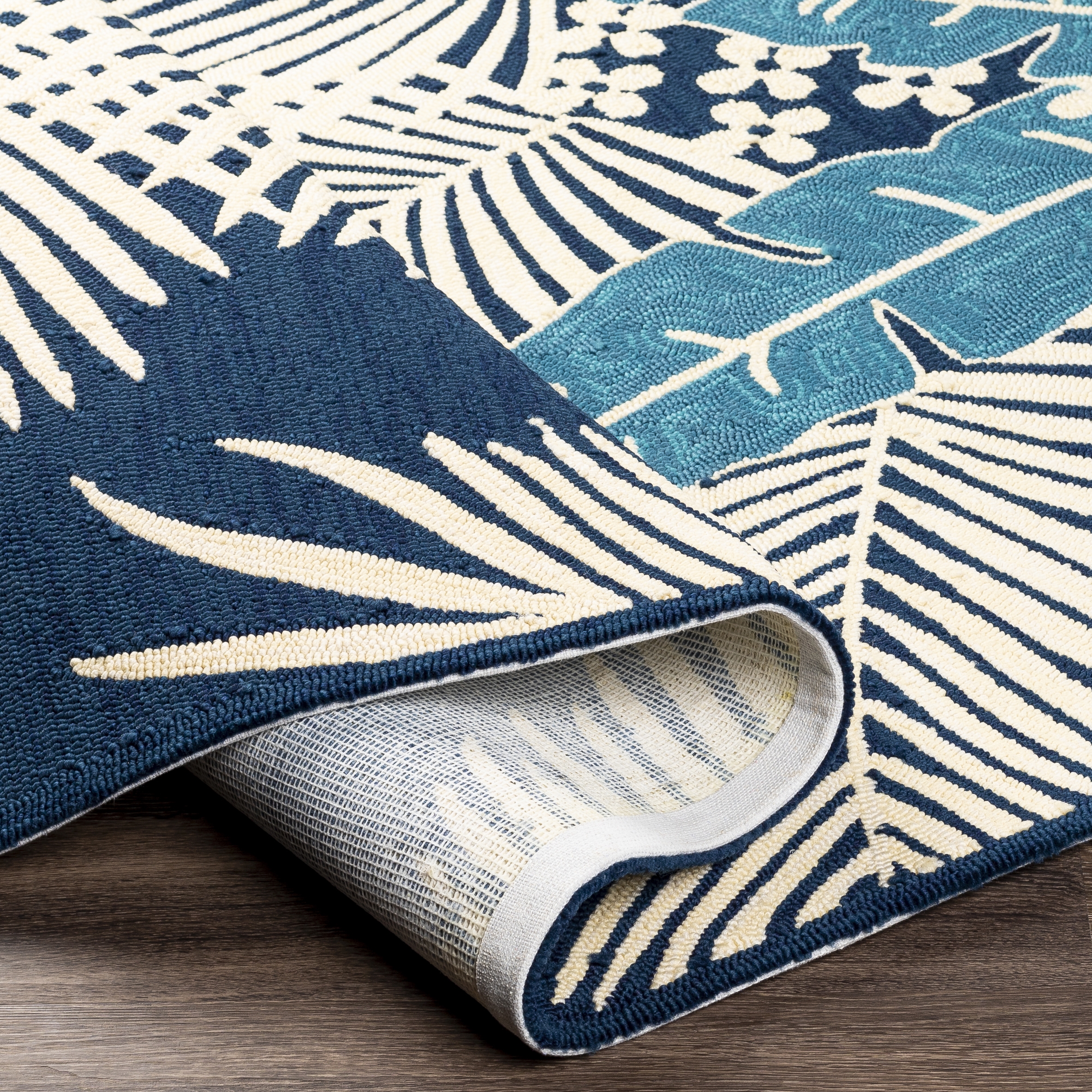 Rain Blue Outdoor 2' x 3' Handmade Rug - Image 4