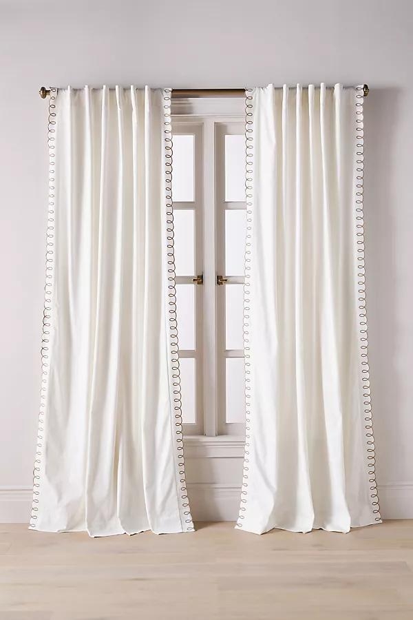 Cotton Embroidered Looped Curtain - Image 0