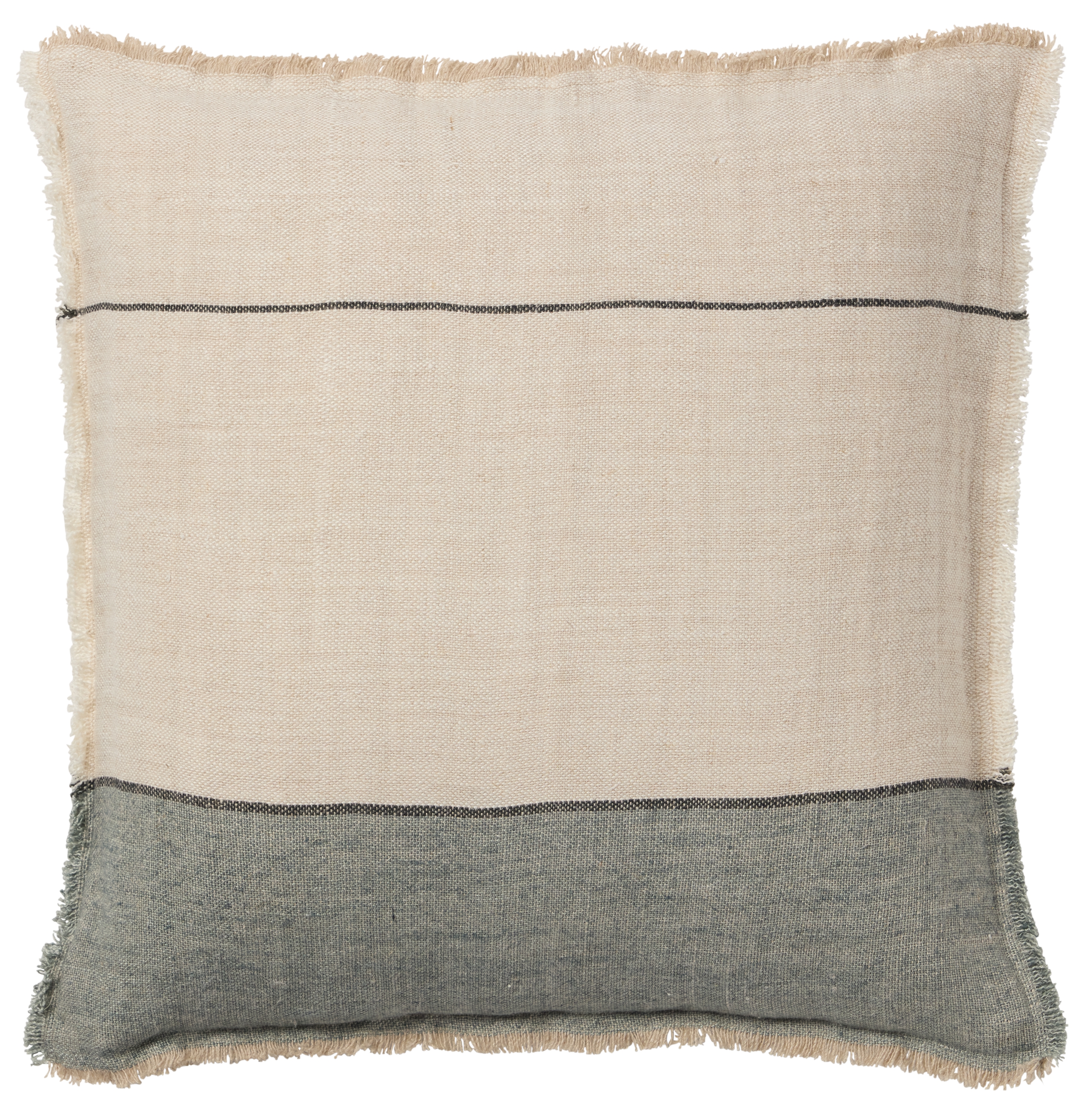 Morrigan TAN18 Handmade Striped Gray Pillow Cover (22") - Image 0