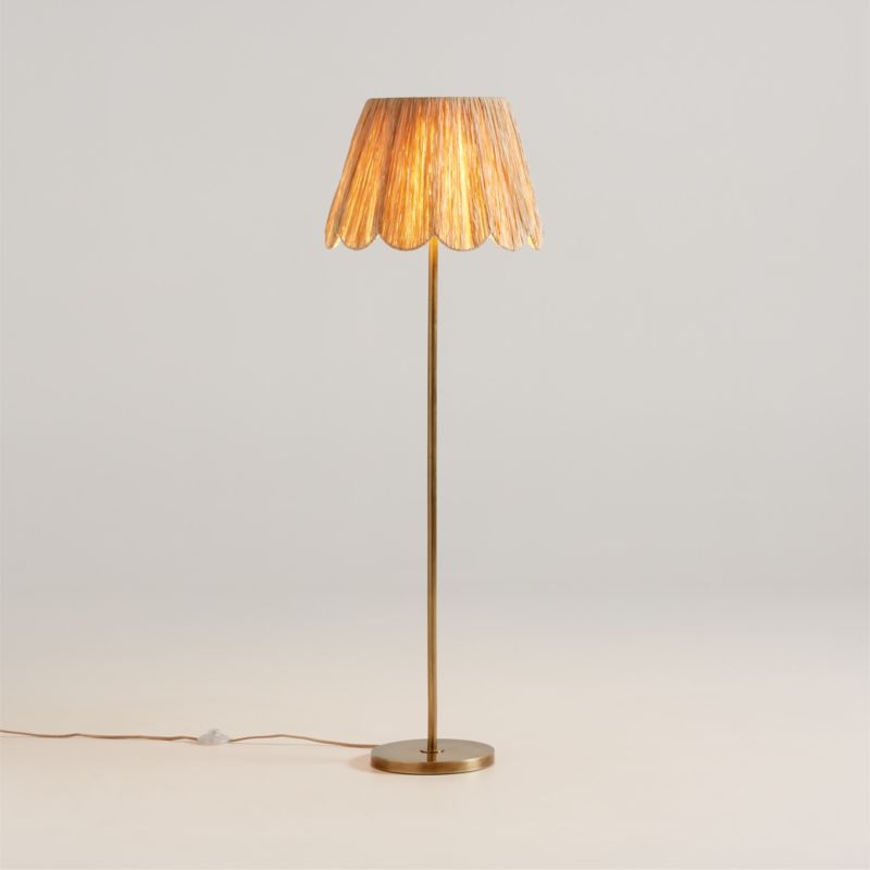Greta Scalloped Raffia Floor Lamp - Image 4