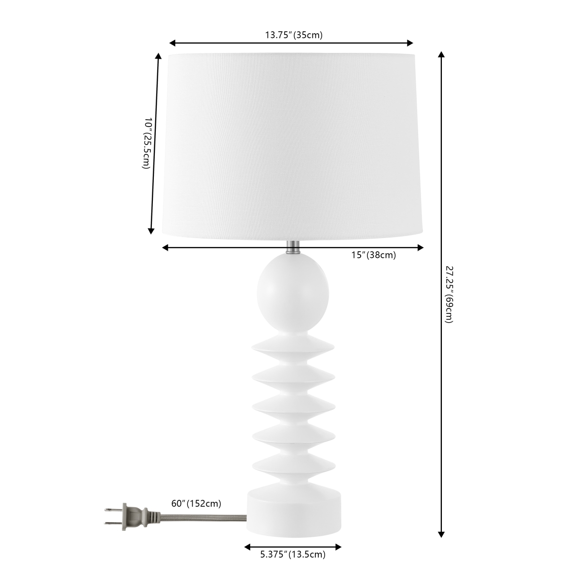 Loza 27.25 Inch Table Lamp - White Washed - Safavieh - Image 0