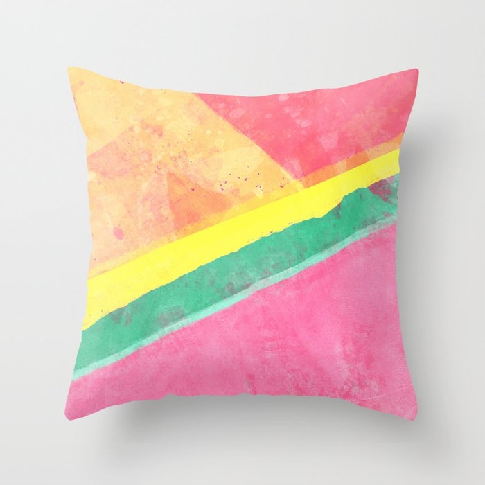 Twisted Melon Throw Pillow by Tracie Andrews Art - Cover (16" x 16") With Pillow Insert - Indoor Pillow - Image 0