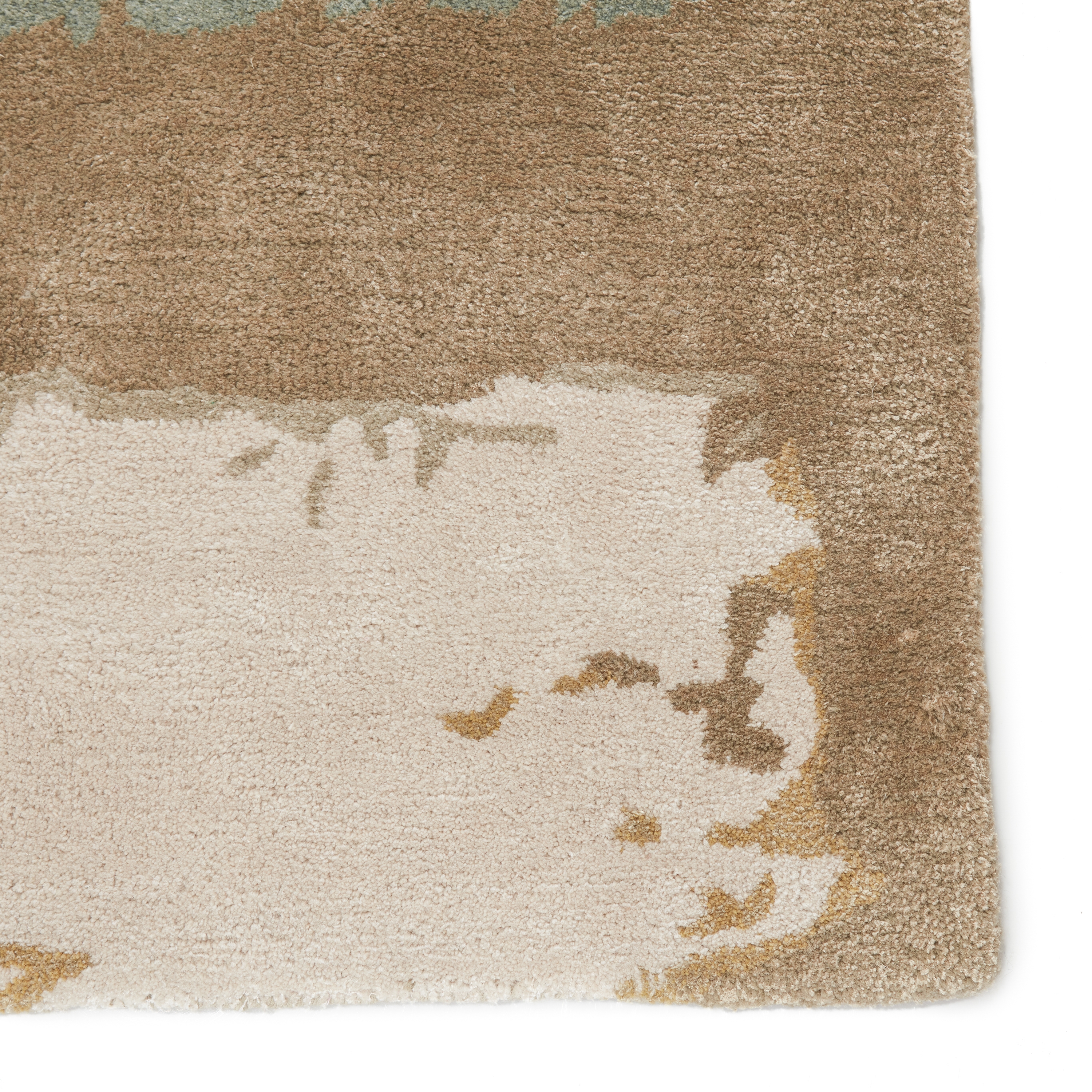 Juna Handmade Abstract Tan/ Yellow Area Rug (2'X3') - Image 3