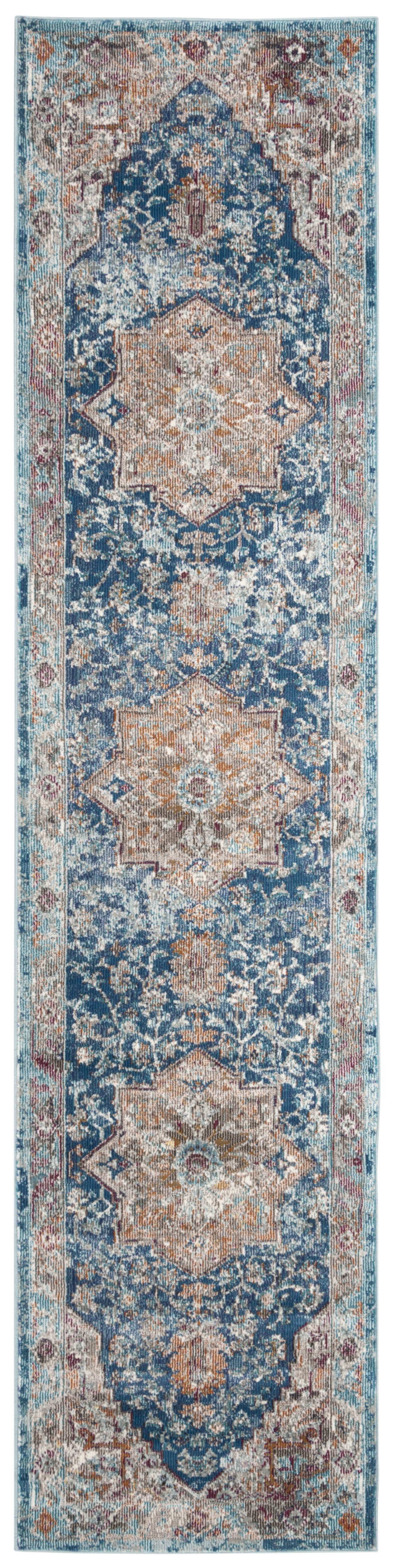 Arlo Home Woven Area Rug, ARA119B, Blue/Beige,  2' X 8' - Image 0