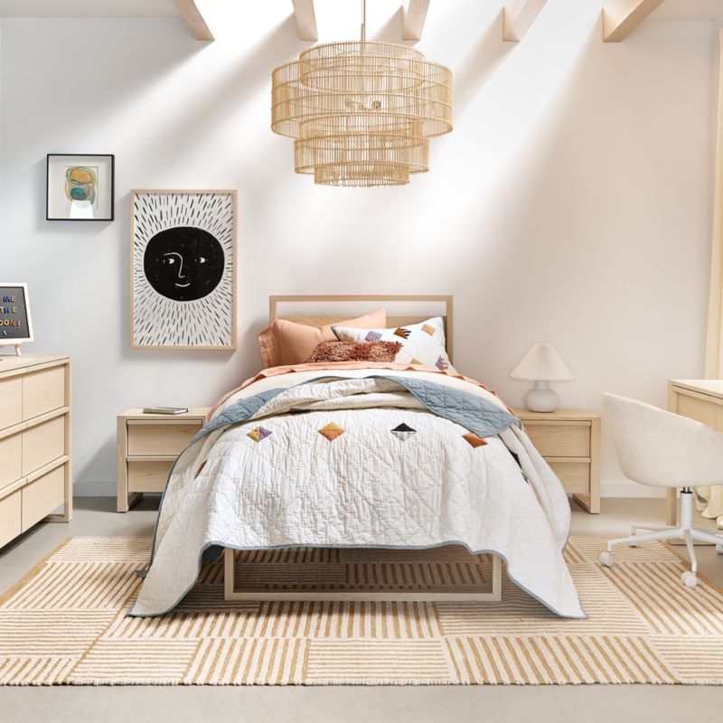 Set of 2 Gemini Sunwashed Ash Wood 2-Drawer Kids Nightstand - Image 2