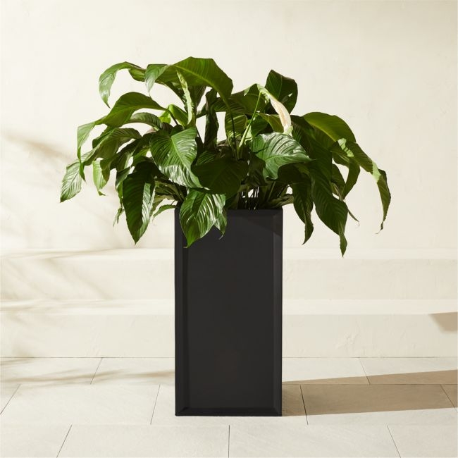 Varo Square Black Metal Indoor/Outdoor Planter 16.25"x32" - Image 0