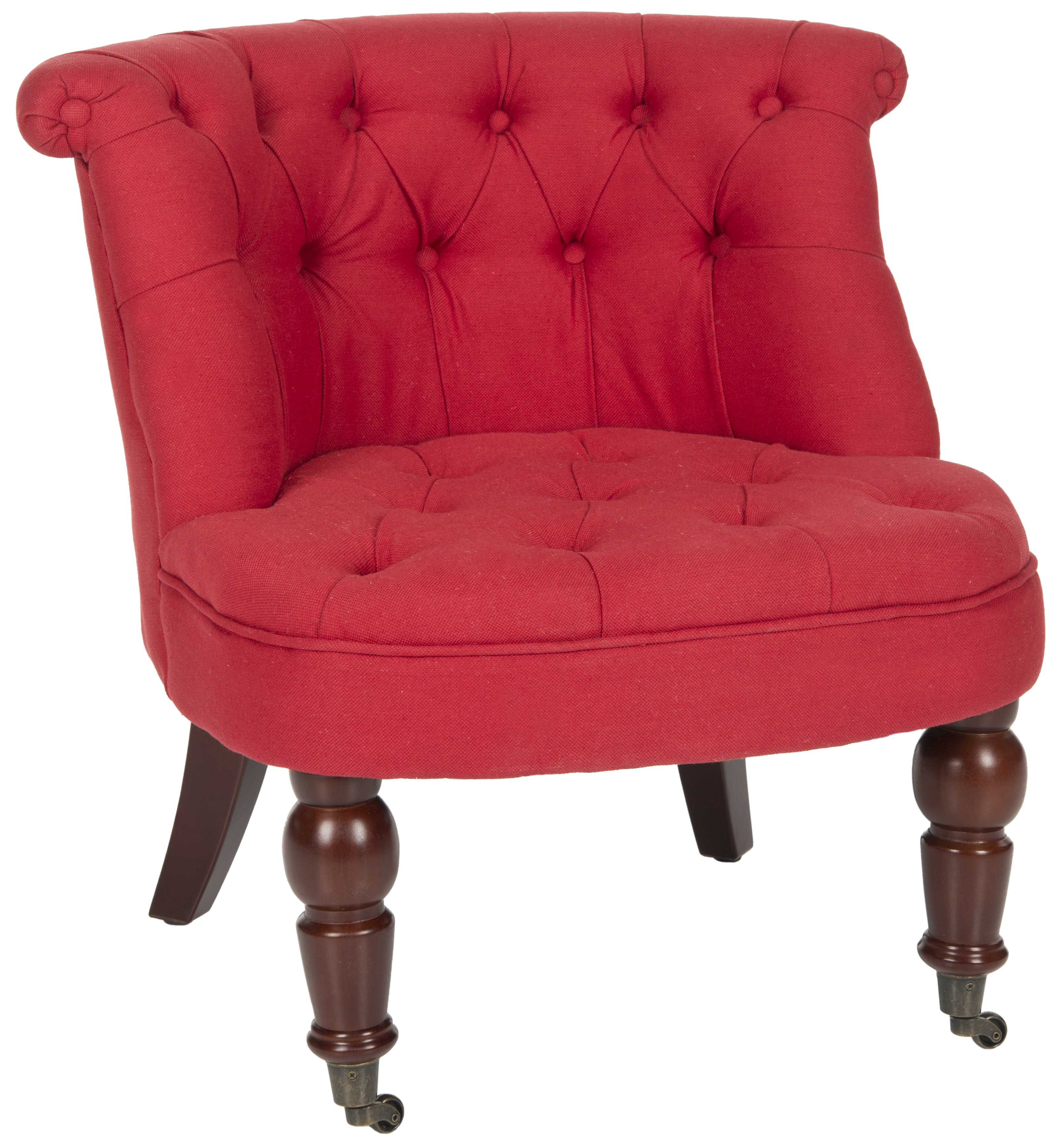 Carlin Tufted Chair - Cranberry/Cherry Mahogany - Arlo Home - Image 1