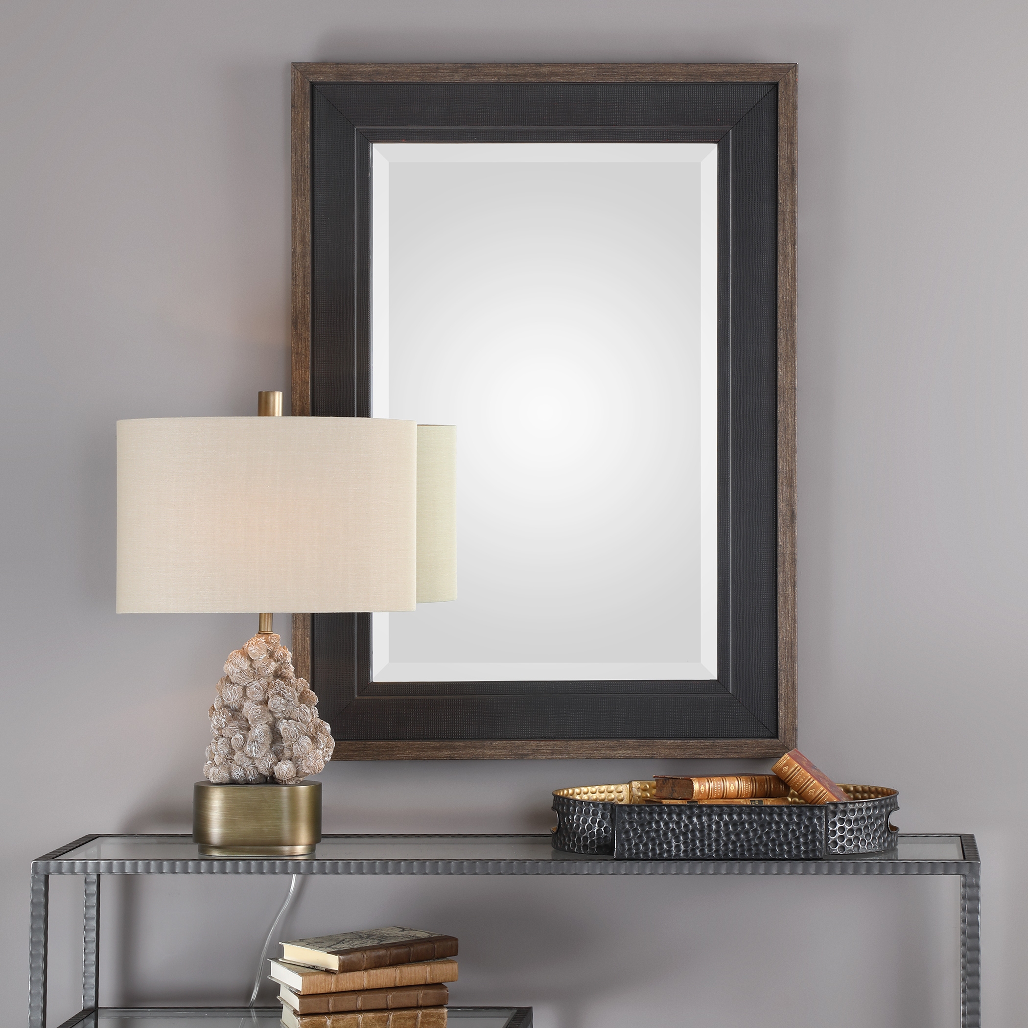 Staveley Rustic Black Mirror - Image 1