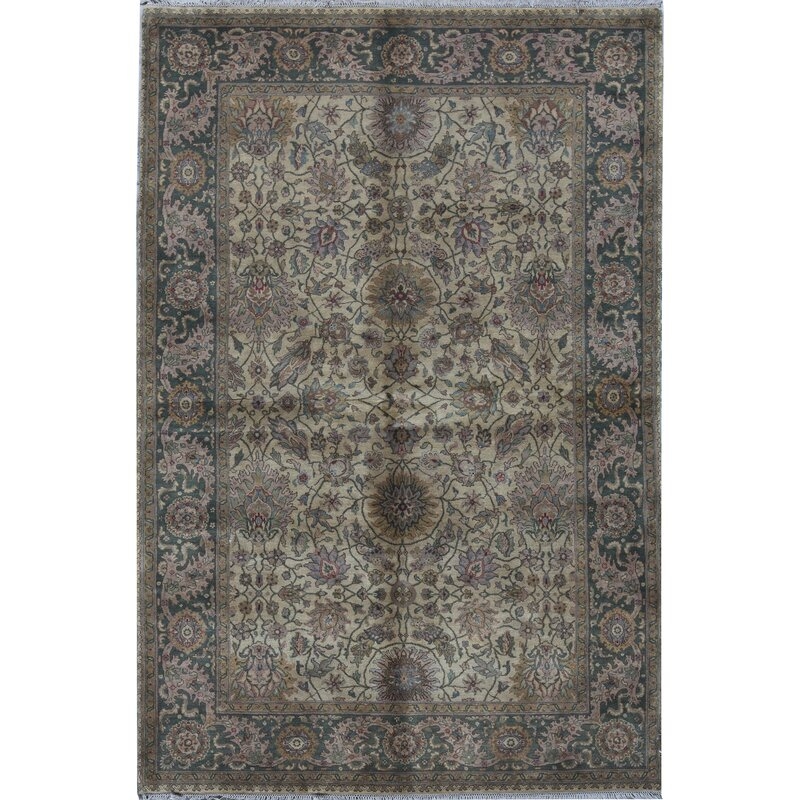 Bokara Rug Co., Inc. Hand-Knotted High-Quality Gold and Green Area Rug - Image 0