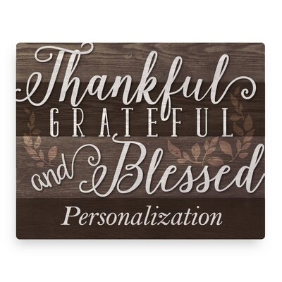 Thankful Grateful Blessed Uplifting - Wrapped Canvas Textual Art Print - Image 0