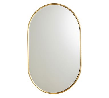 Vintage Mirrors, Pill Shape Large, Brass - Image 3