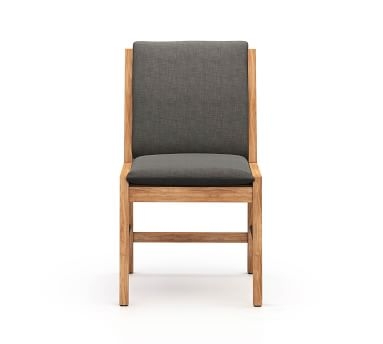 Pratchett FSC(R) Teak Dining Chair, Natural with Charcoal Cushion - Image 1