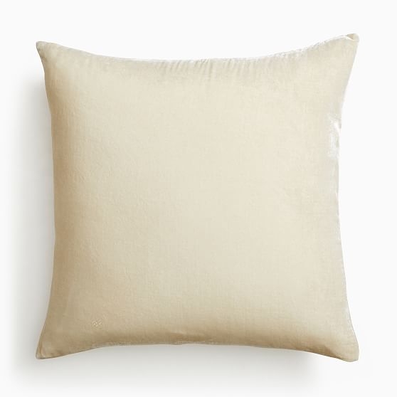 Lush Velvet Pillow Cover, 24"x24", Sand - Image 0