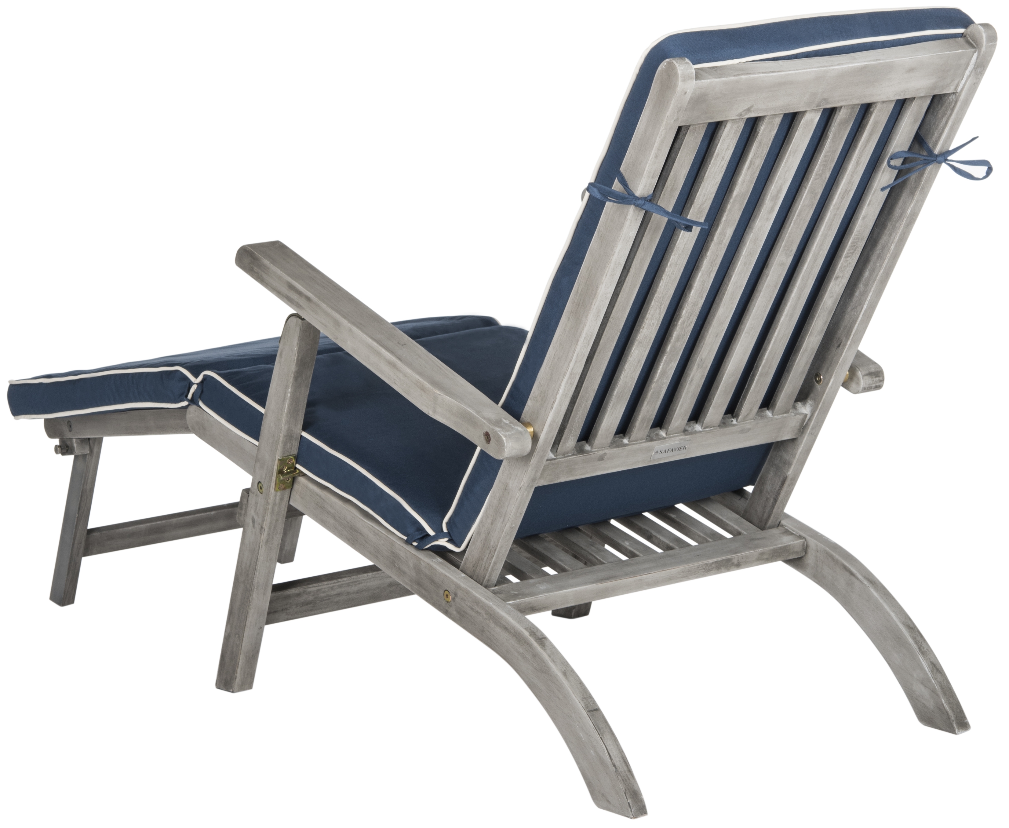 Palmdale Lounge Chair - Grey/Navy - Safavieh - Image 2