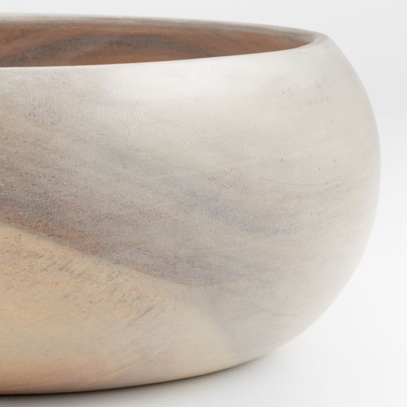 Tondo 10.5" White-Washed Wood Salad Serving Bowl - Image 4