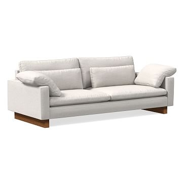 Harmony Swoop Arm 92" Sofa, Down Blend, Performance Coastal Linen, White, Concealed Supports - Image 0