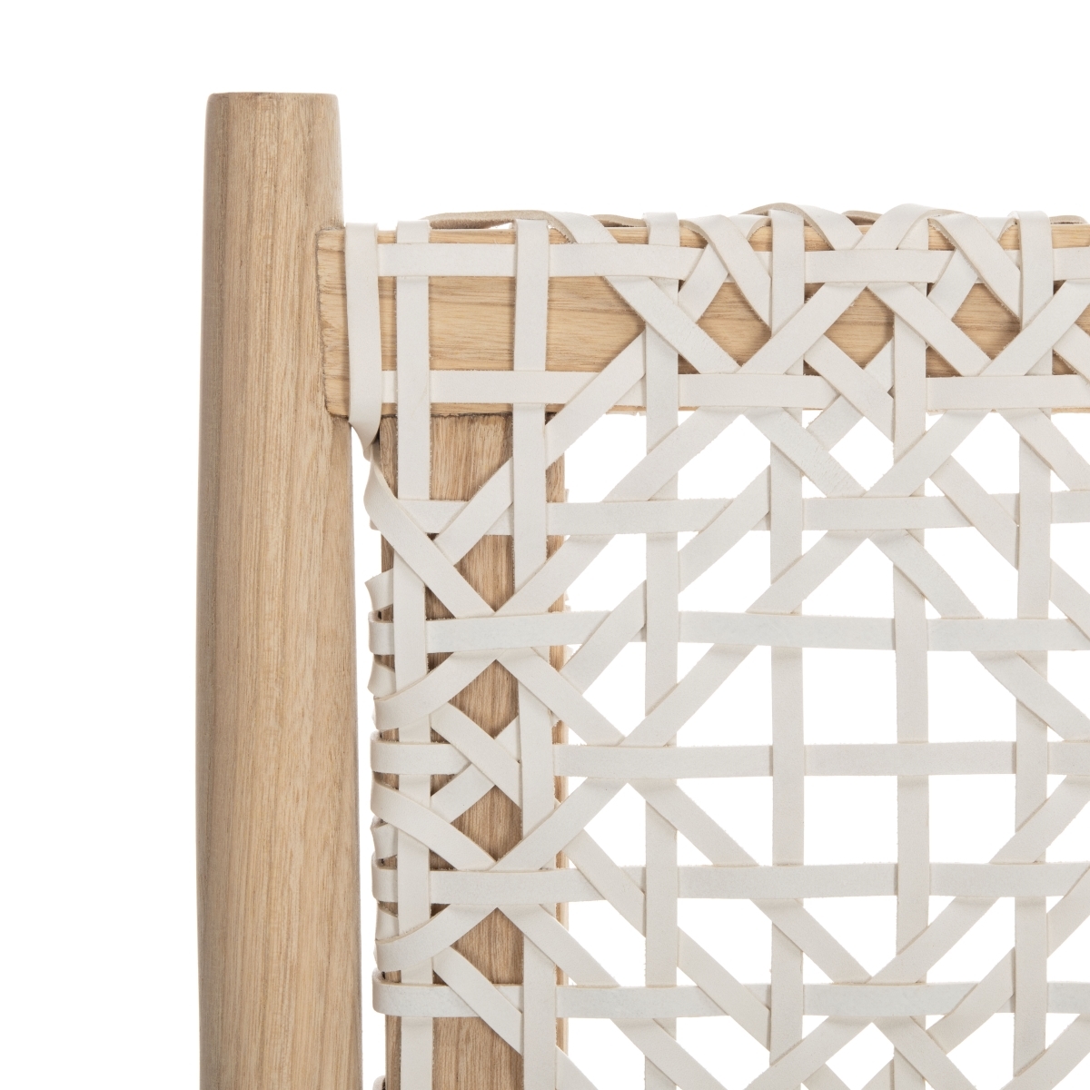 Bandelier Accent Chair - Light Natural / White - Safavieh - Image 2