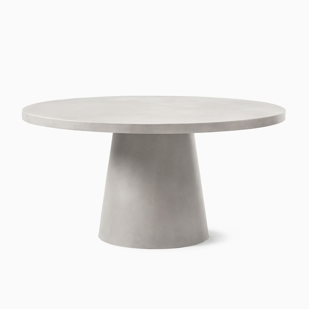 Concrete Pedestal Dining Table, 60", Concrete Gray - Image 0