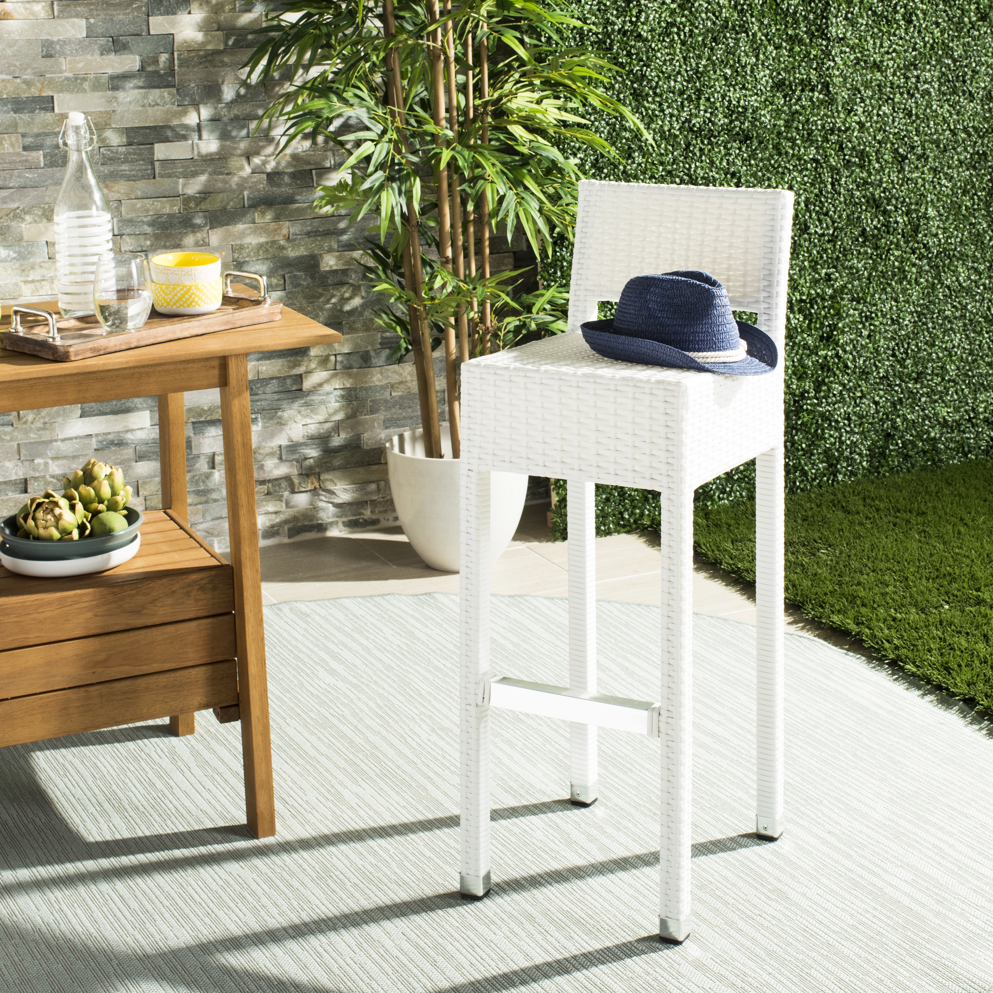 Landry Indoor-Outdoor Bar Stool - White - Safavieh - Image 7