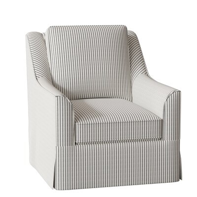 Bella 30'' Wide Cotton Swivel Armchair, Cruise Adrift - Image 0