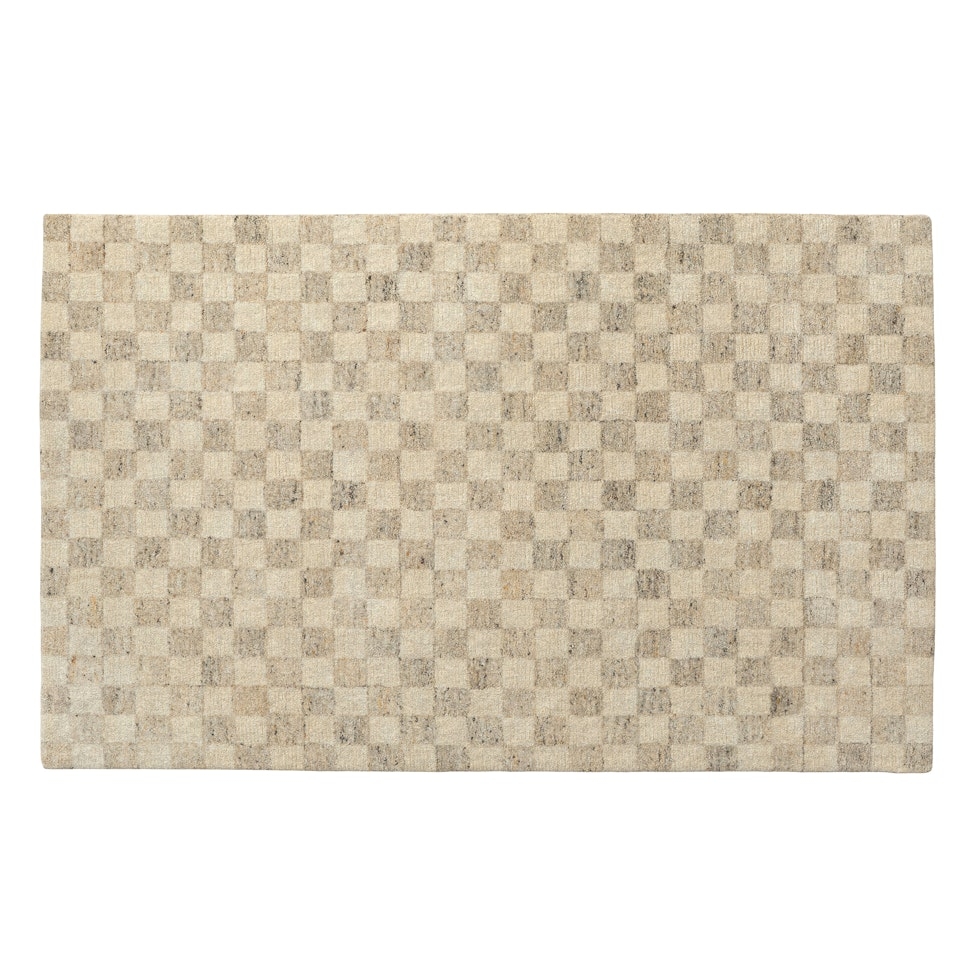 Murray 5 x 8 Wool Rug - Checkered Gray - Image 0