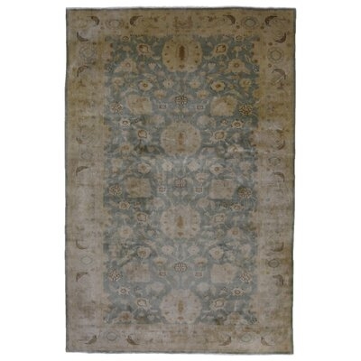 One-of-a-Kind Kacy Hand-Knotted Peshawar Beige/Green 8' x 10'10" Wool Area Rug - Image 0