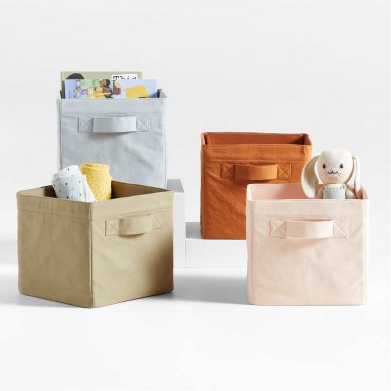 Elegant Pink Cotton Storage Shelf Bin - Image 3