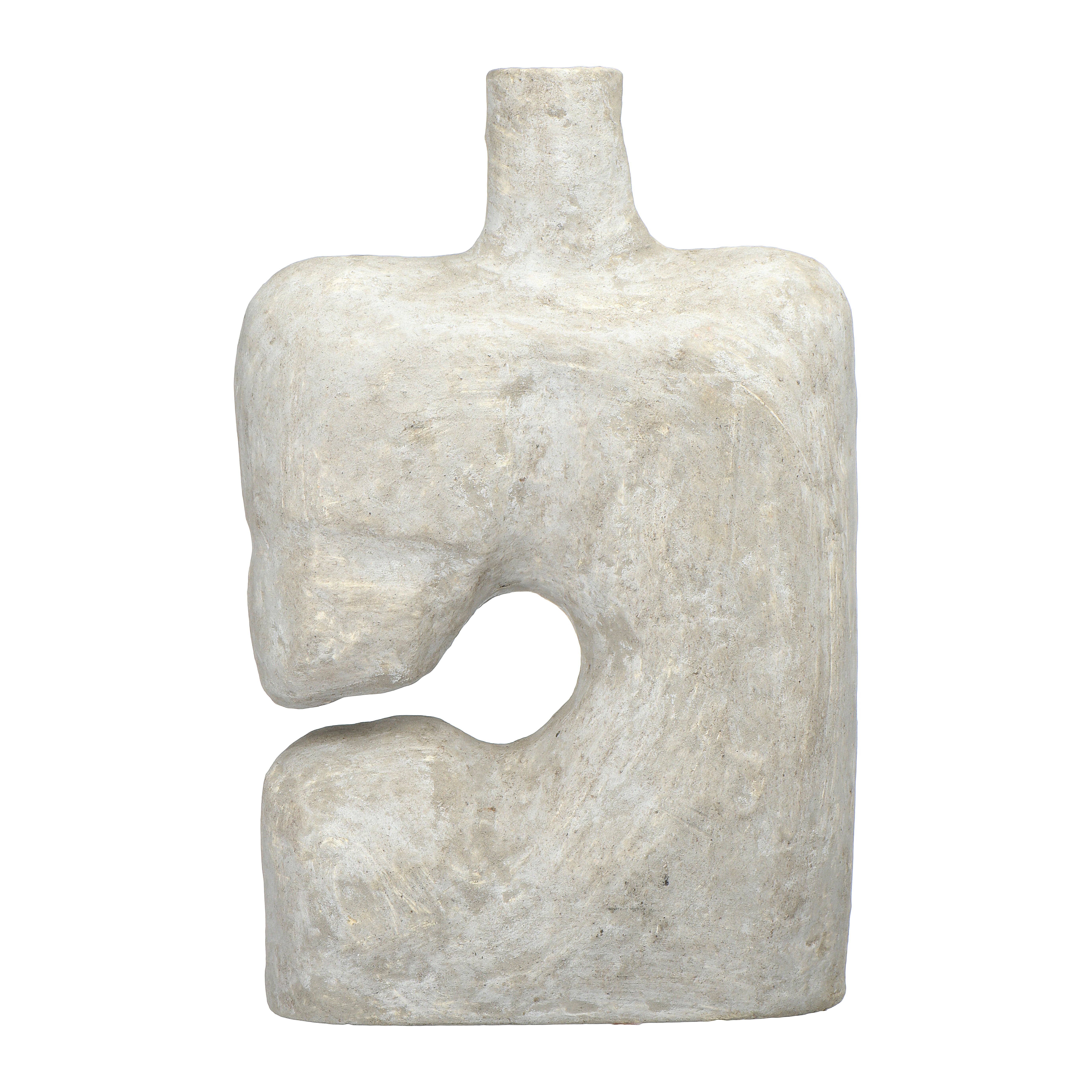Abstract Paper Mache Vase, Gray - Image 0