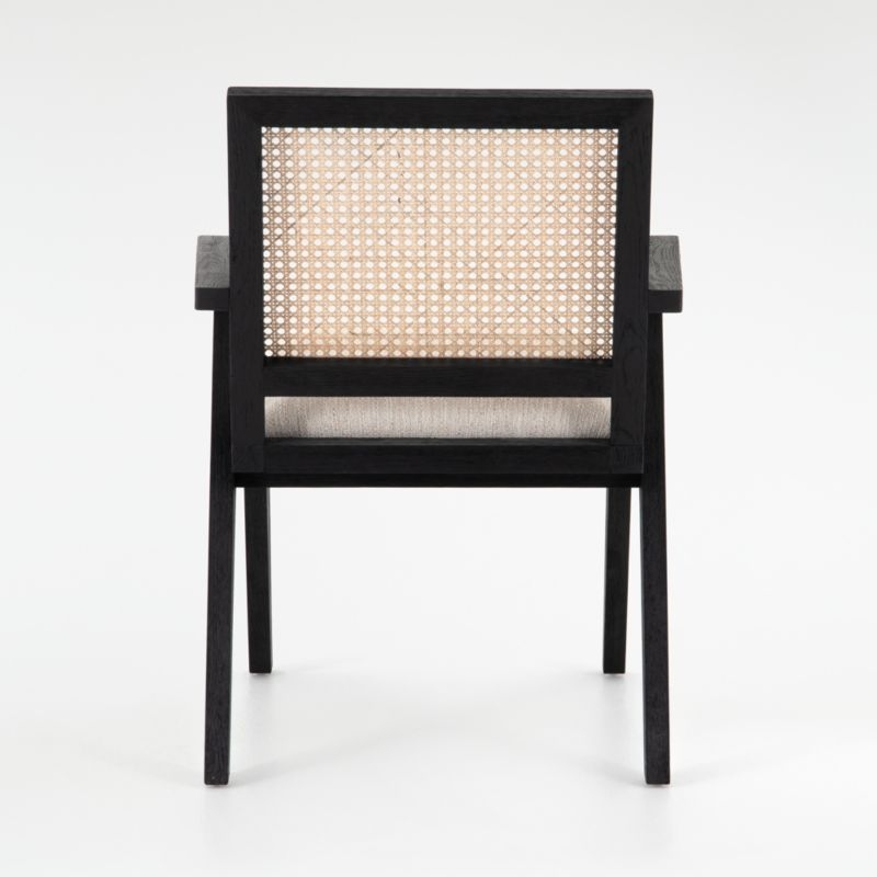 Annette Black Upholstered Cane Dining Chair - Image 3