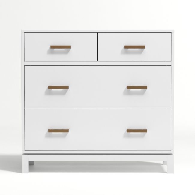 Parke 36" White Wood 4-Drawer Kids Dresser - Image 0
