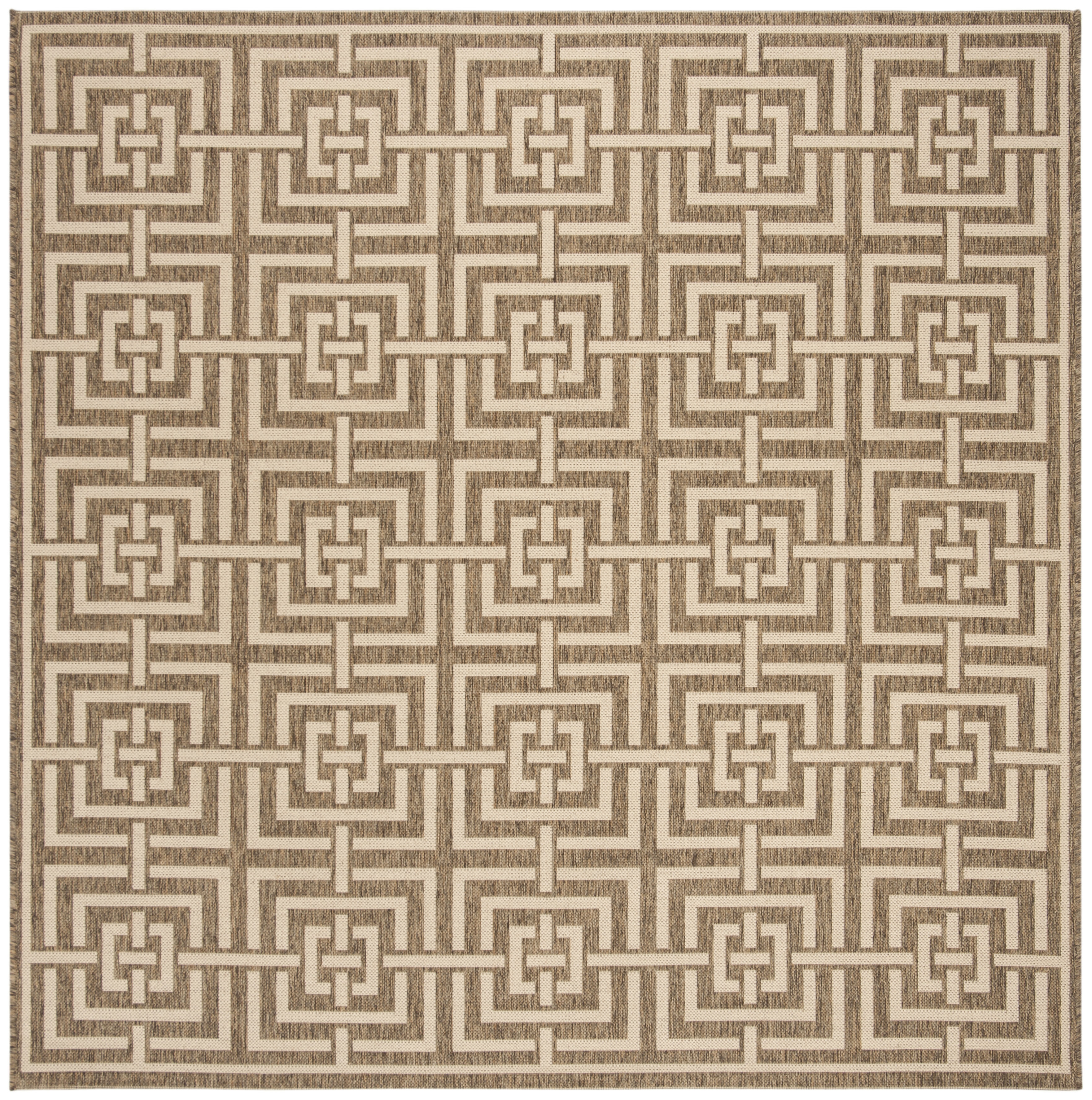 Arlo Home Indoor/Outdoor Woven Area Rug, LND128D, Beige/Cream,  6' 7" X 6' 7" Square - Image 0