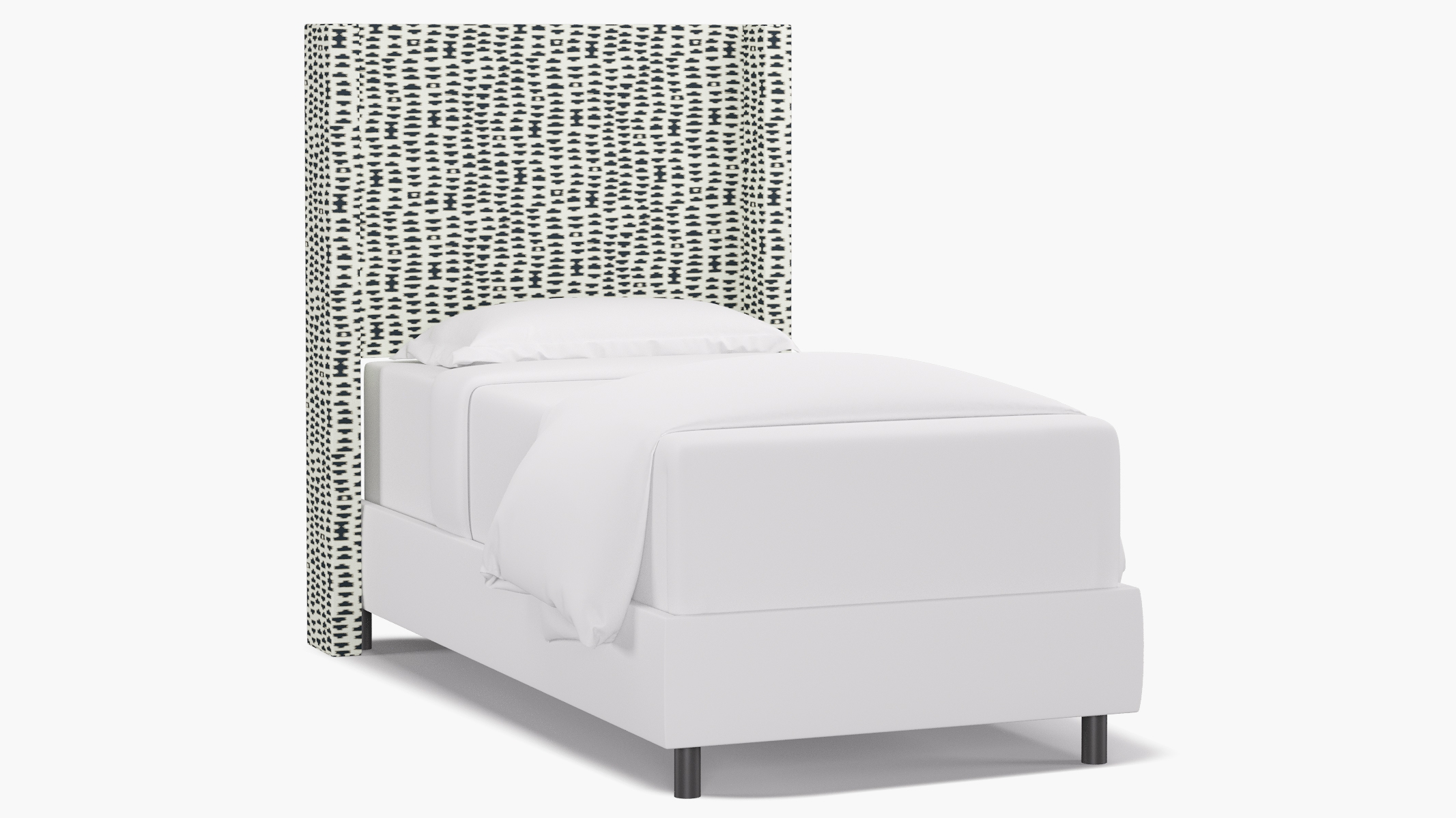 Modern Wingback Headboard, Ivory Odalisque, Twin - Image 0