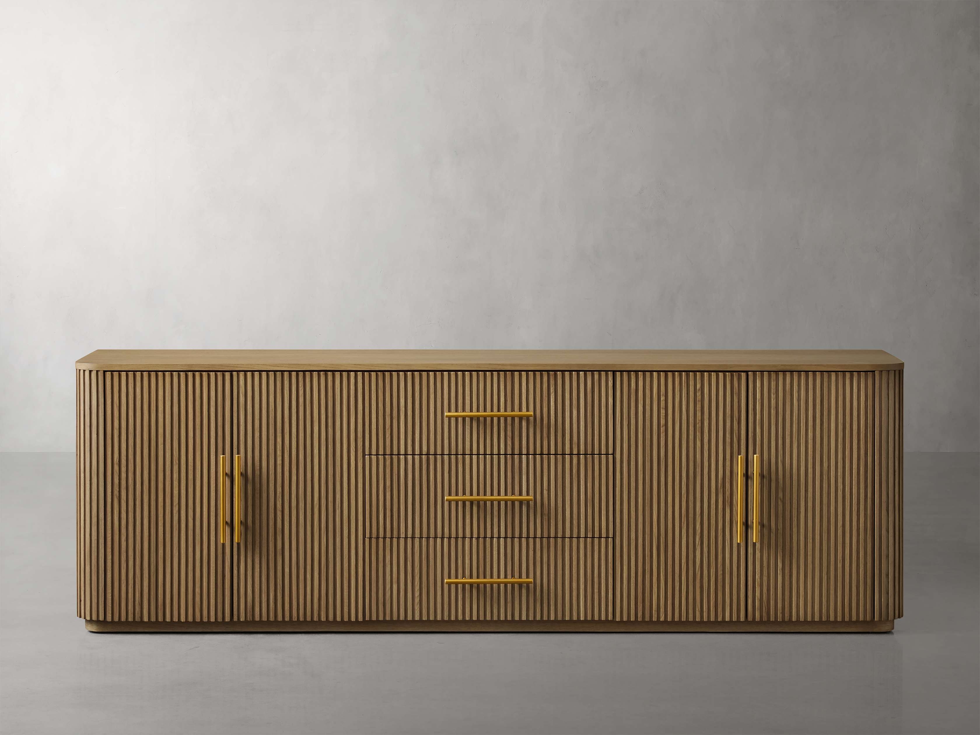 Finnley Sideboard with Drawers Wood in Natural  Honey - Image 0