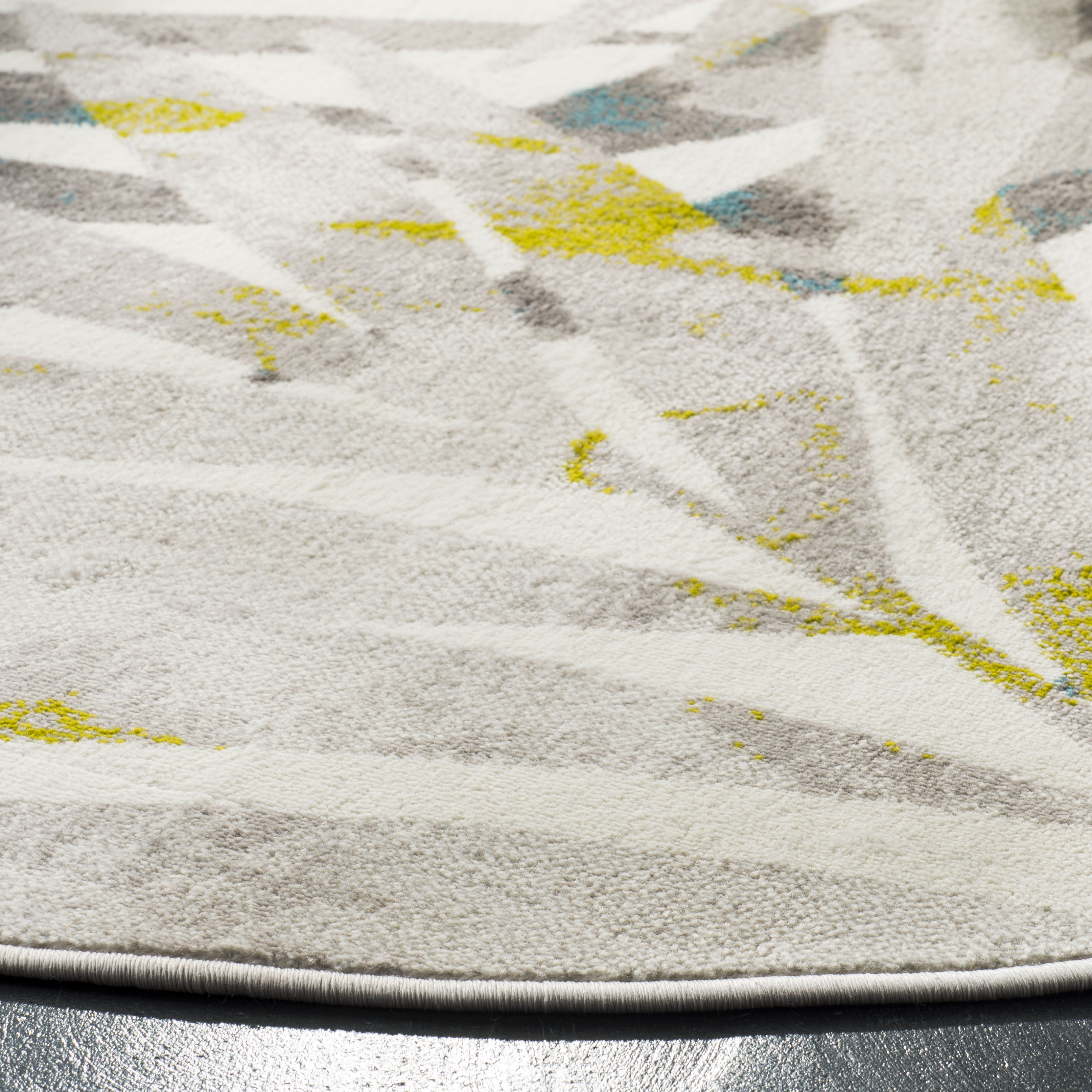 Arlo Home Woven Area Rug, SKY189G, Grey/Green,  6' 7" X 6' 7" Round - Image 2