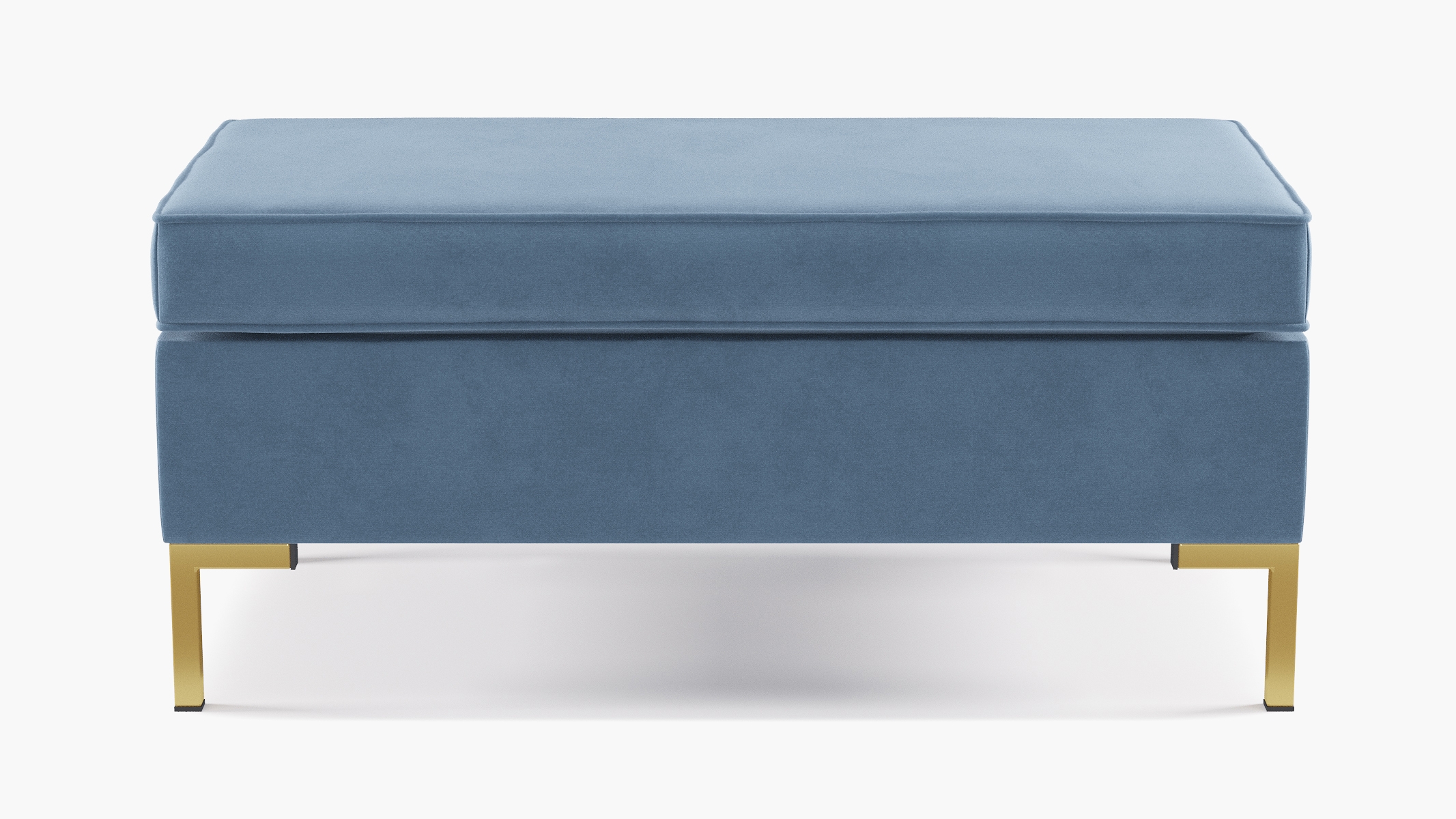 Modern Bench, Ocean Classic Velvet, Brass - Image 0