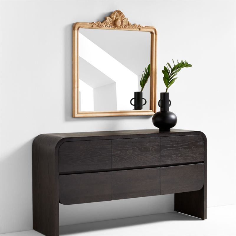 Levon Natural Carved Wood Wall Mirror by Leanne Ford - Image 3