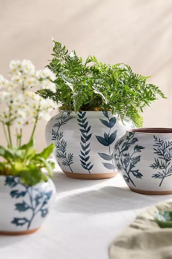 Indigo Floral Jar Planter - Image 0