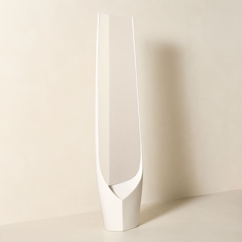Shay Standing White Resin Full-Length Floor Mirror 19"x75" - Image 2