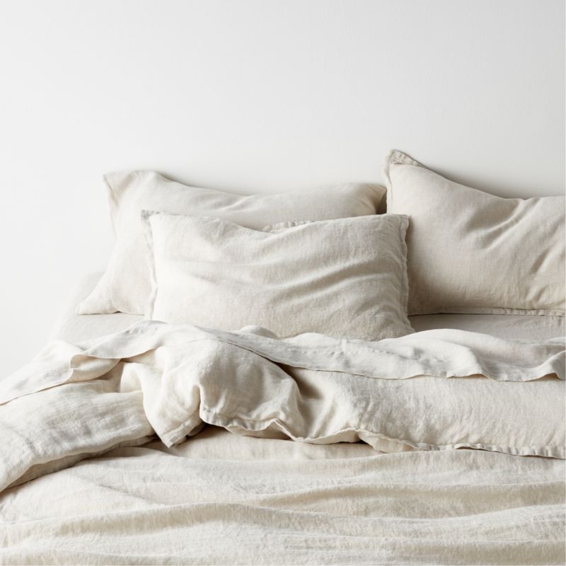 New Natural EUROPEAN FLAX ™-certified Linen Warm Natural Queen Bed Sheet Set - Image 2