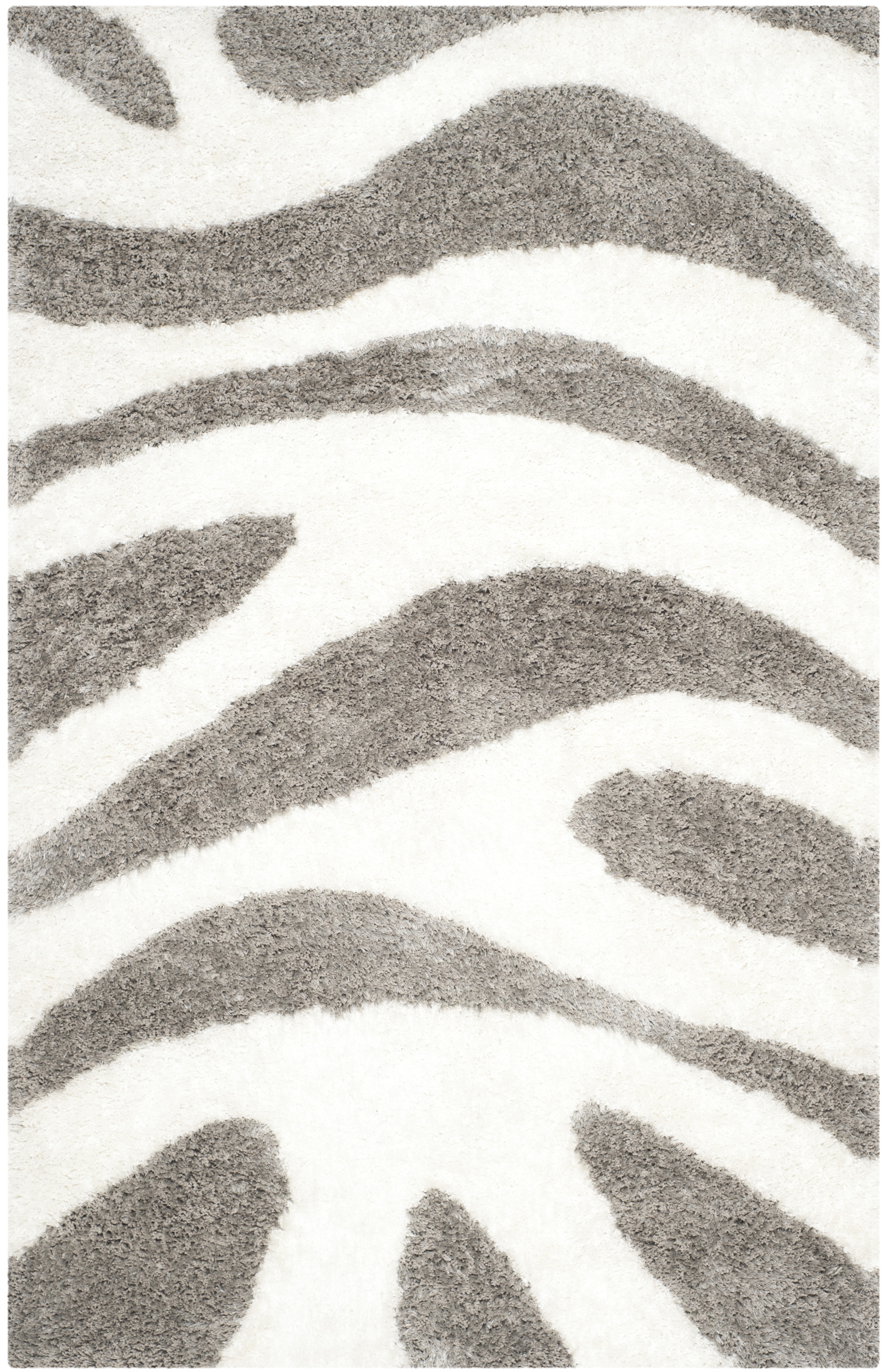 Arlo Home Hand Tufted Area Rug, BSG321A, Ivory/Silver,  4' X 6' - Image 0