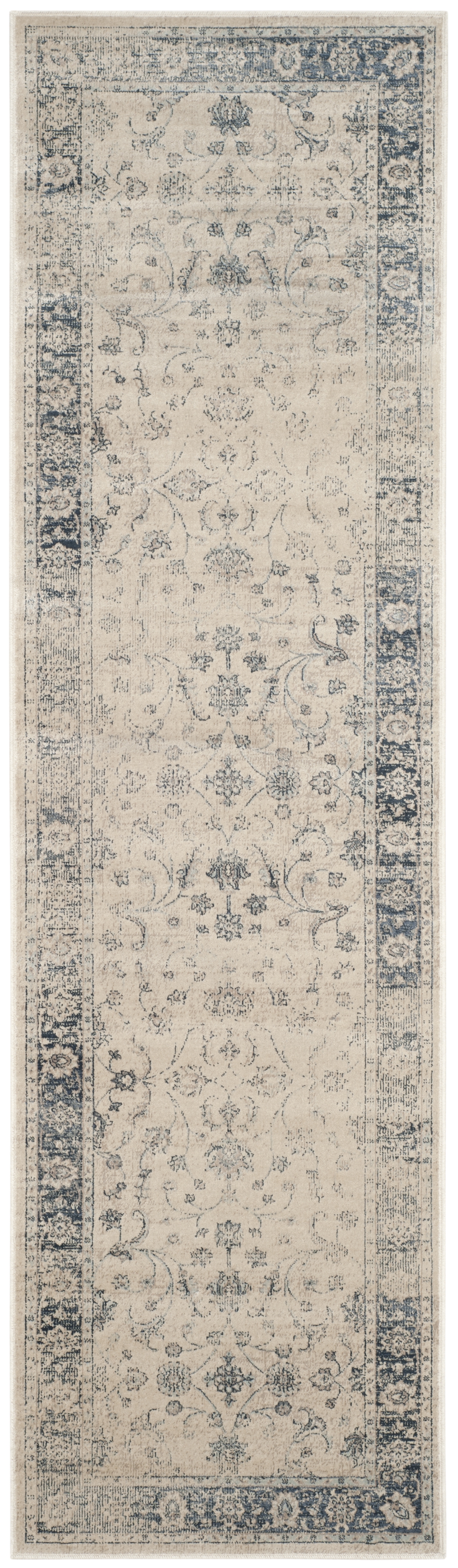 Arlo Home Woven Area Rug, VTG120-7440, Stone/Blue,  2' 2" X 8' - Image 0