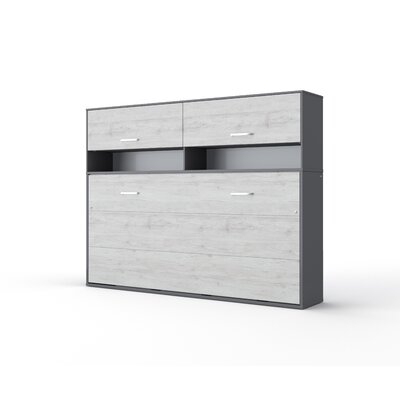 Contempo Horizontal Wall Bed, European Queen Size With A Cabinet On Top - Image 0