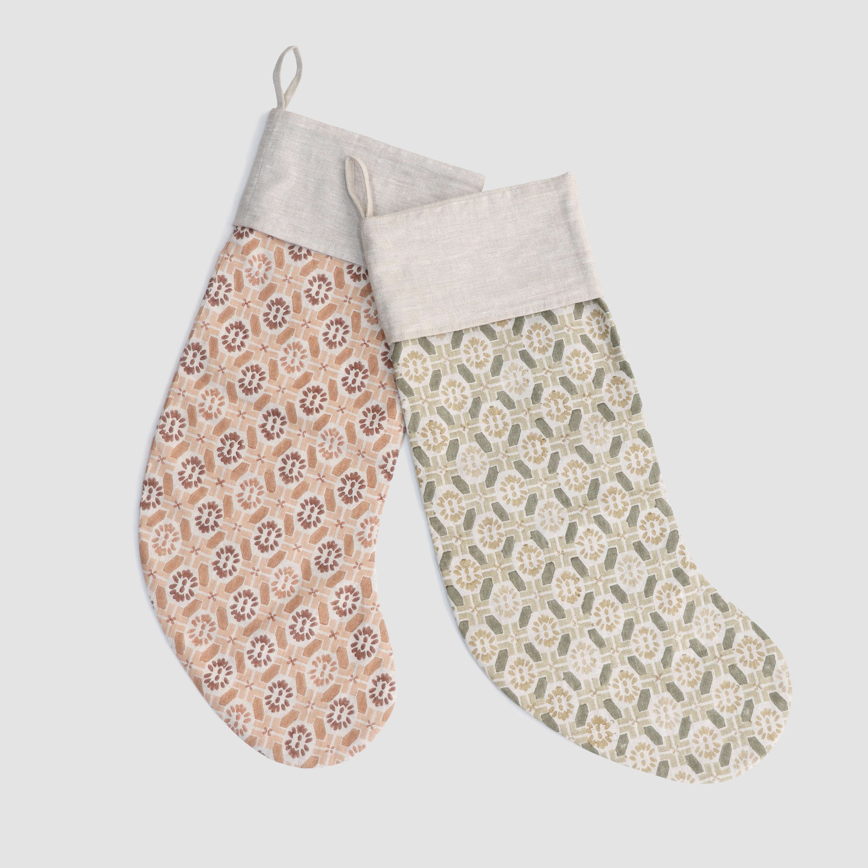 The Citizenry Ayana Block Print Stocking | Sage - Image 7