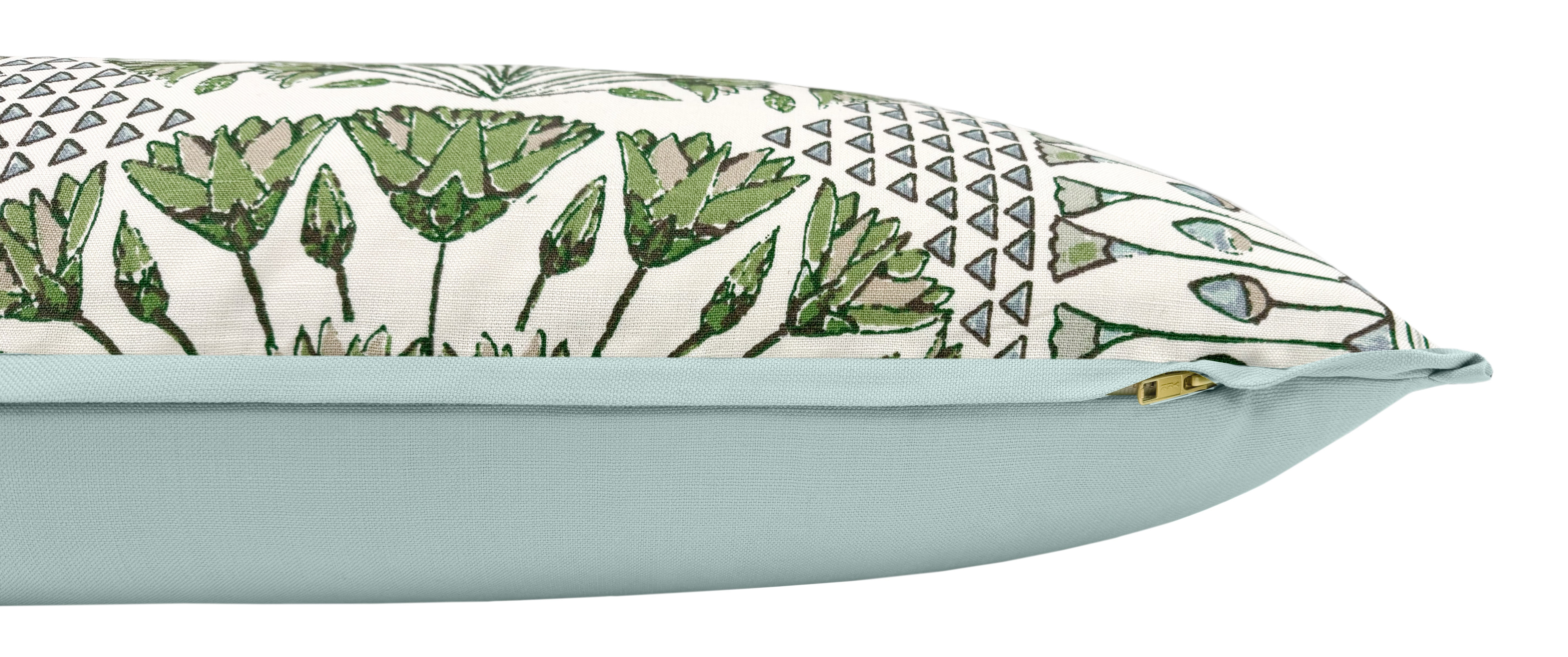 THE XL LUMBAR :: CAIRO // GREEN AND WHITE | THIBAUT - XL LUMBAR 14" X 48" / BUTTERFLY FLANGE / Mineral - Image 1